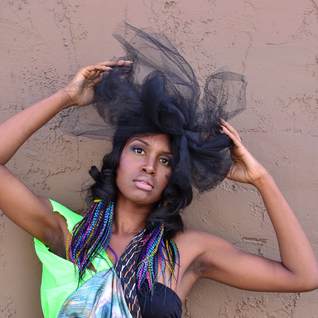 Black Tulle Headwear Os